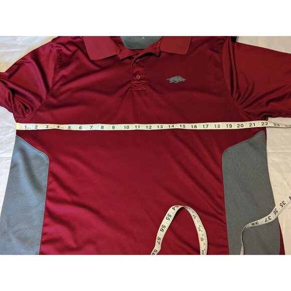 arkansas razorbacks Men's Size XL Red/Gray Short Sleeve Collared Shirt RN#101475 - Picture 7 of 11